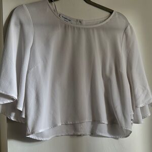 Bebe White Women's crop top in size large